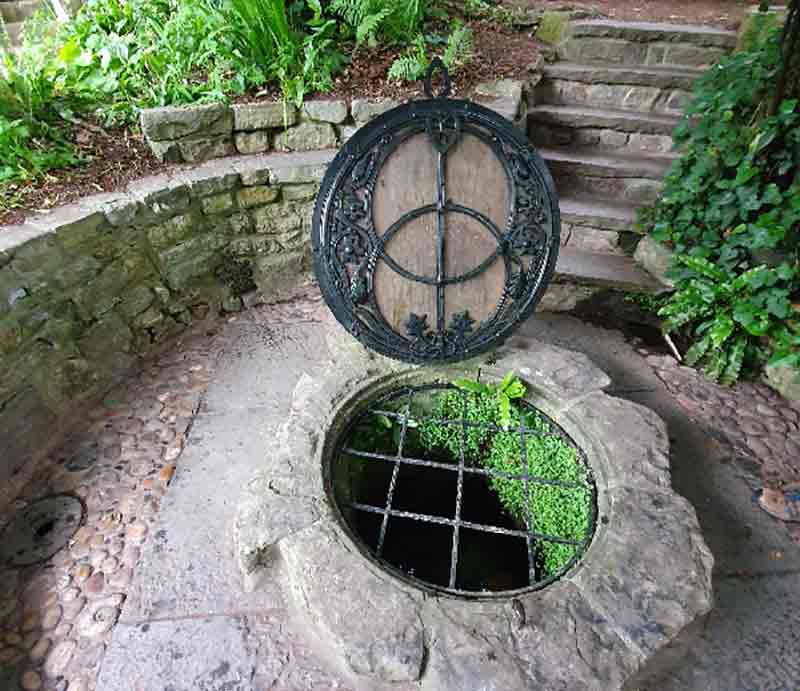 Iron grate and decorative lid.