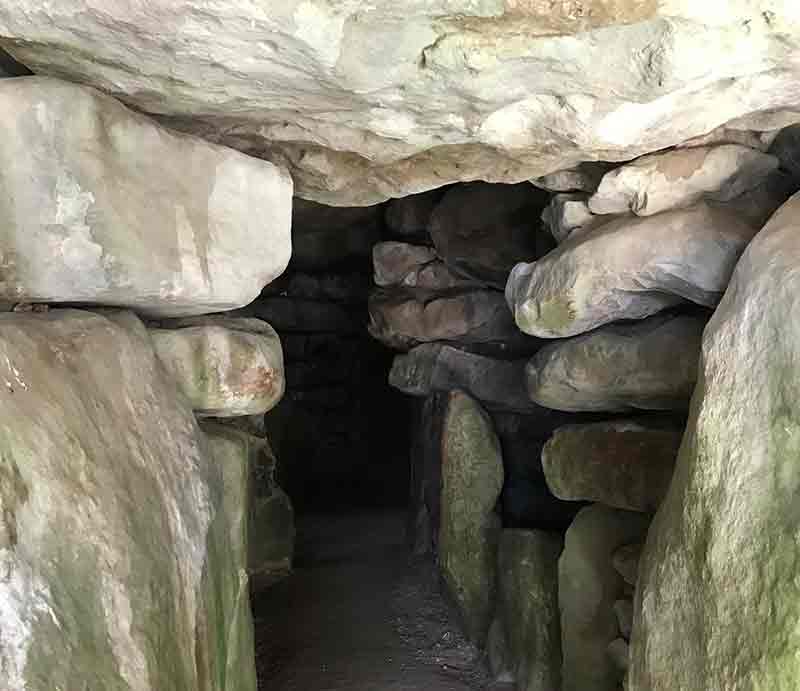 The entrance to the monument with dark tunnel.